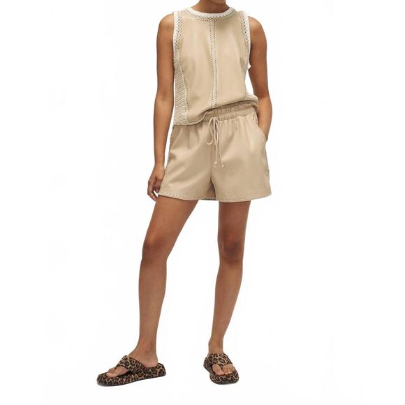 NEW MELISSA NEPTON marian leather short in desert
